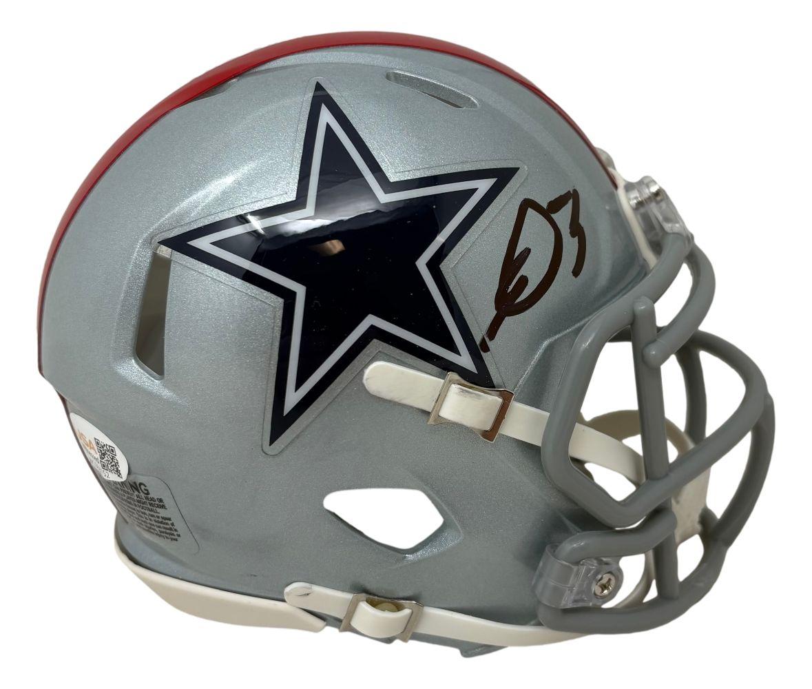 George Pickens Signed Cowboys Throwback Alternate Speed Mini Helmet in personalized case with visor (JSA)