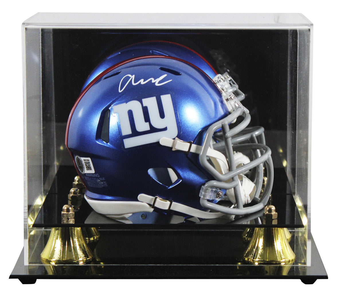 Abdul Carter Signed Giants Speed Mini Helmet with Display Case (Beckett)