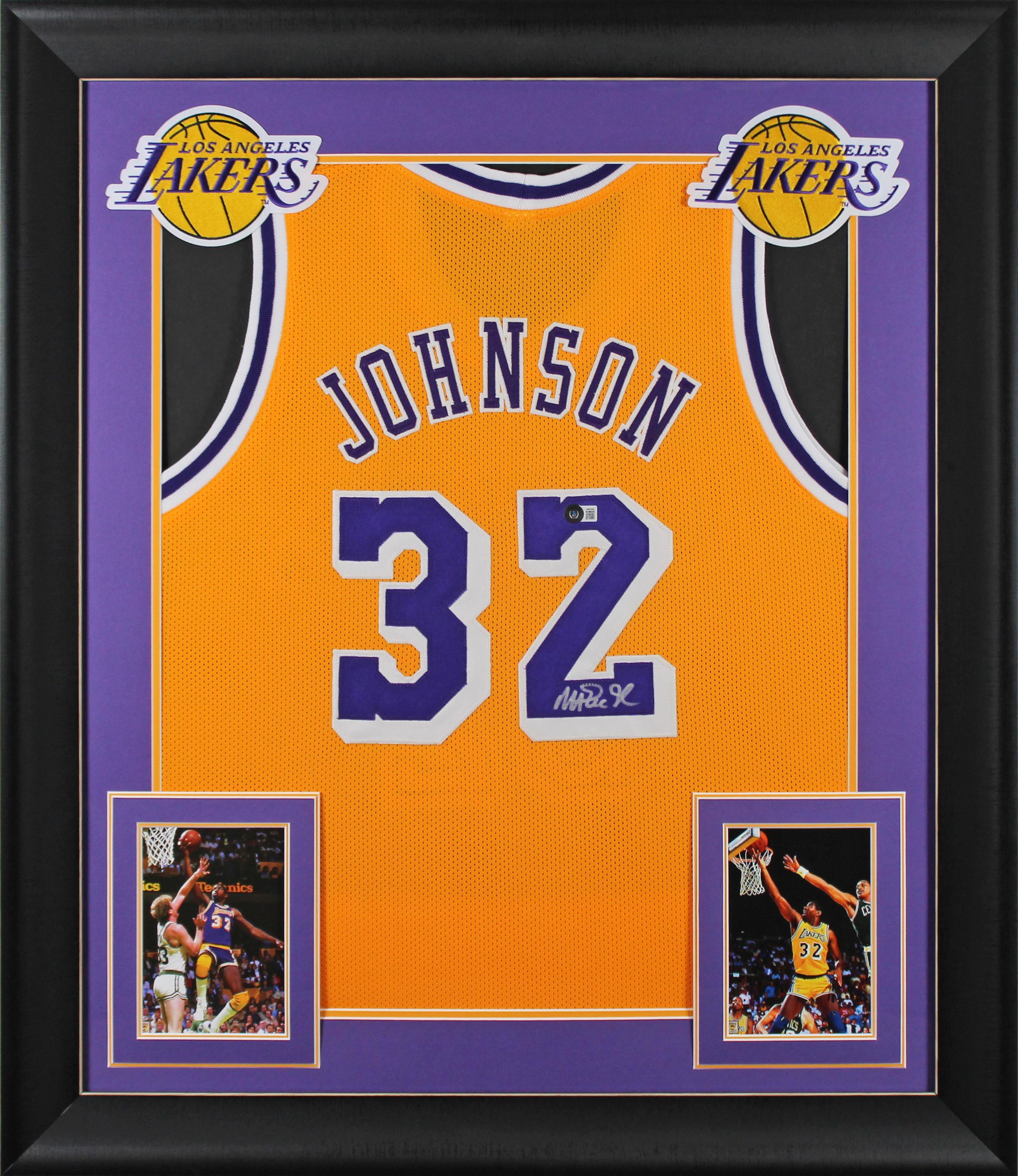 Rare Magic Johnson Signed & Framed Lakers Jersey | Beckett COA Guaranteed