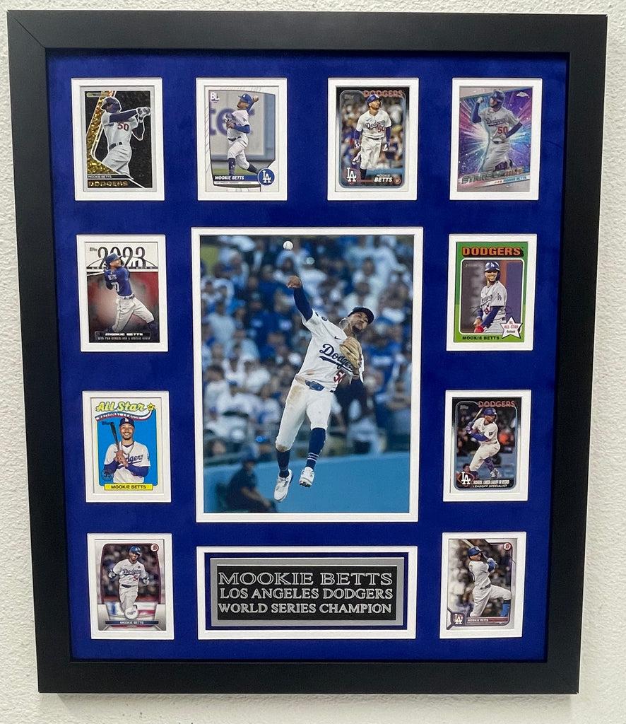 Mookie Betts Dodgers Custom Framed Photo Display with (10) Trading Cards