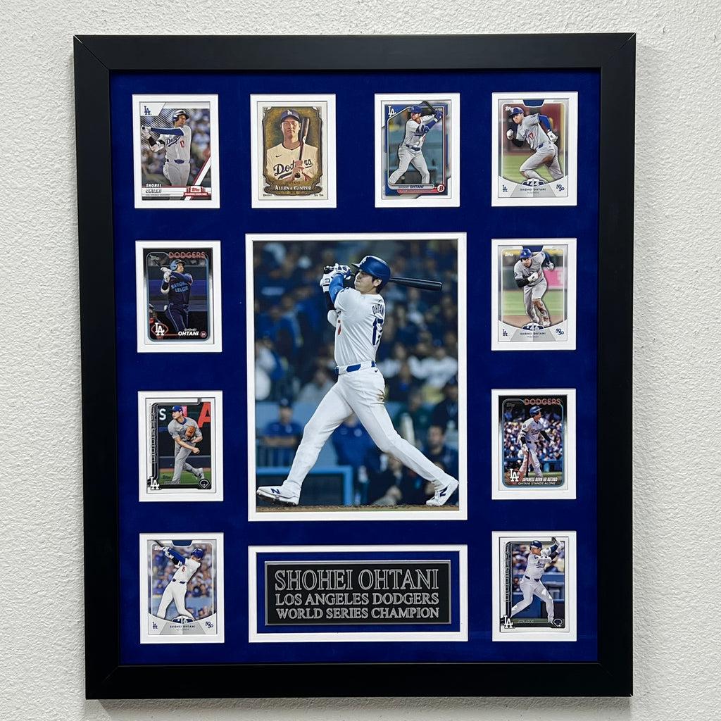 Shohei Ohtani Dodgers Custom Framed Photo Display with (10) Trading Cards