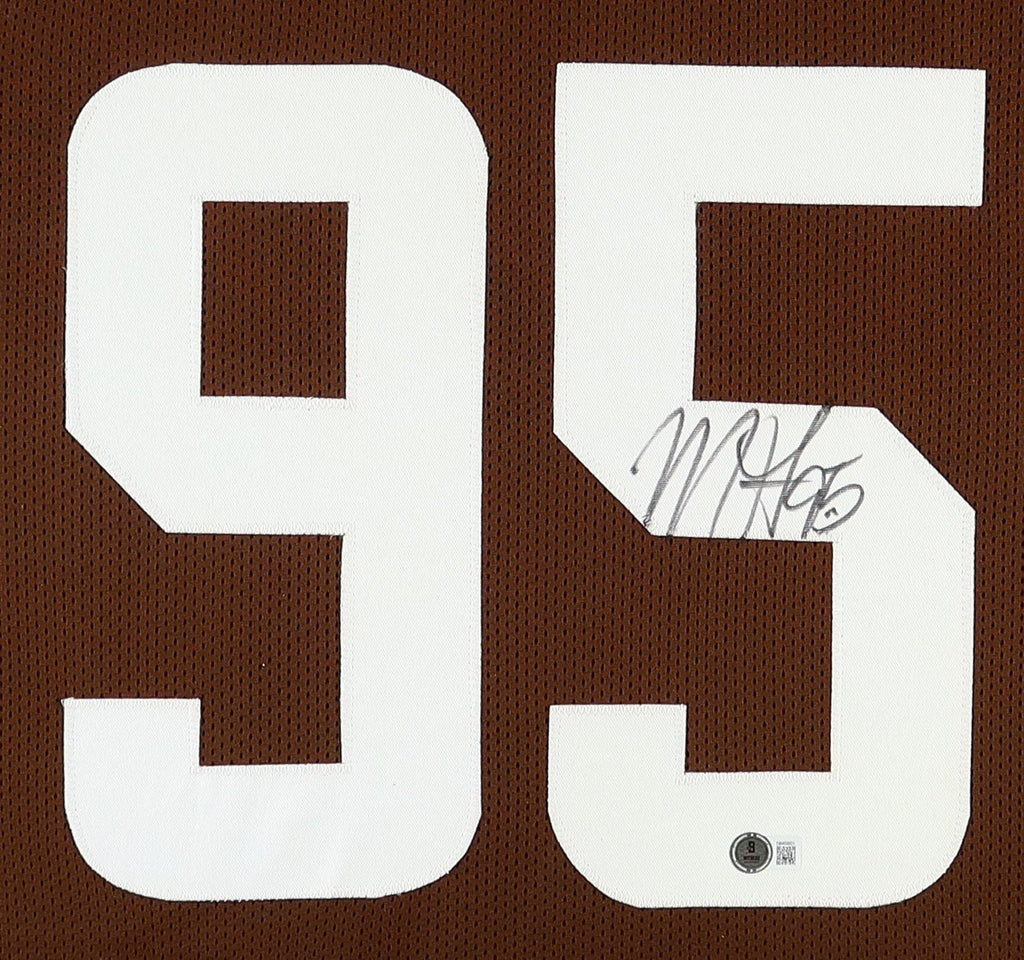 Authentic Myles Garrett Autographed Custom Framed Jersey Display Beckett COA