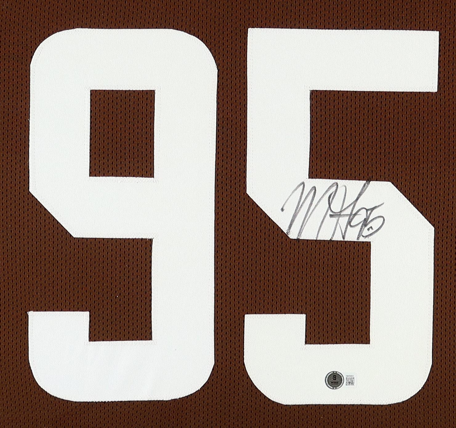Authentic Myles Garrett Autographed Custom Framed Jersey Display Beckett COA