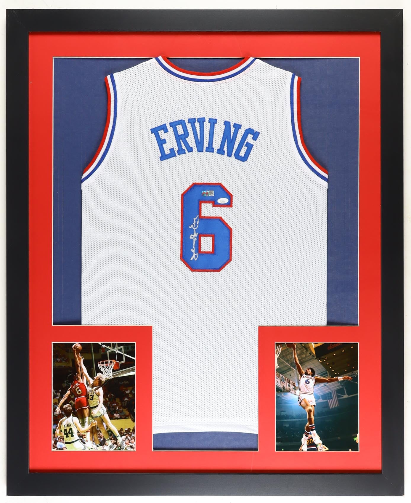 Julius "Dr. J" Erving Signed Custom Framed Jersey Display