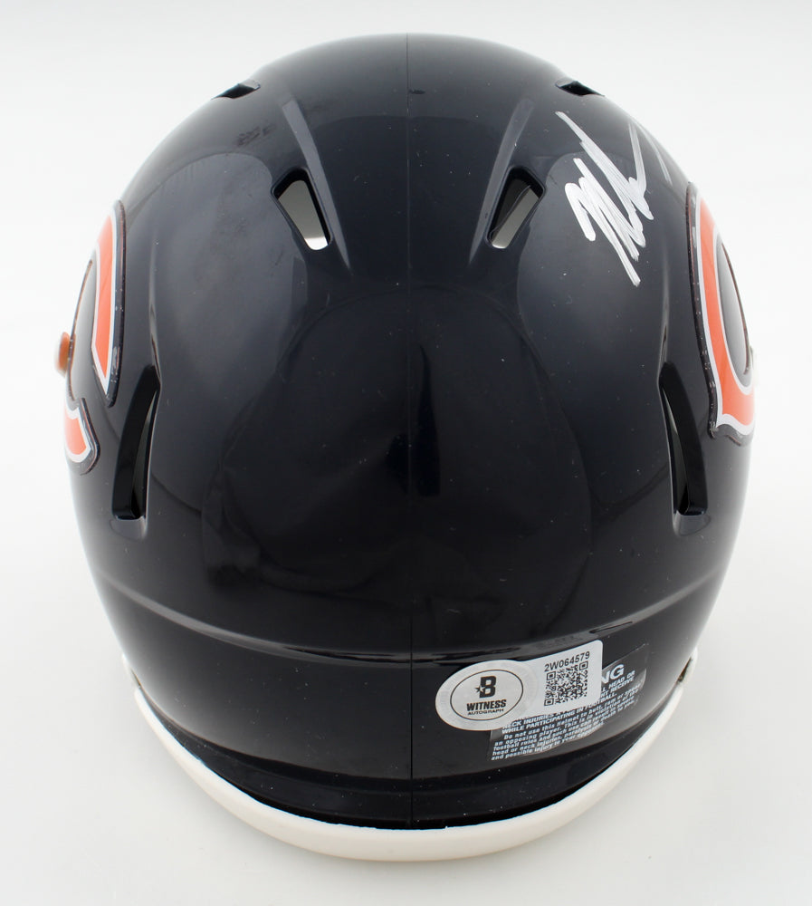 Mike Singletary Signed Bears Speed Mini Helmet in personalized case (Beckett)
