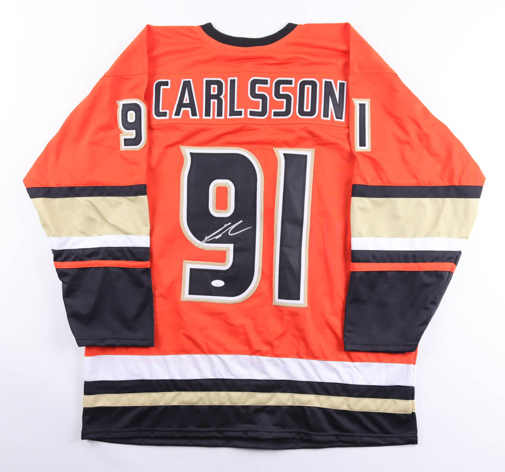 Authentic Leo Carlsson Autographed Anaheim Ducks Jersey JSA COA