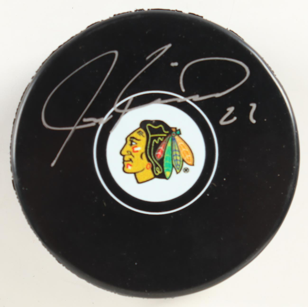 Jeremy Roenick Signed Blackhawks Logo Hockey Puck