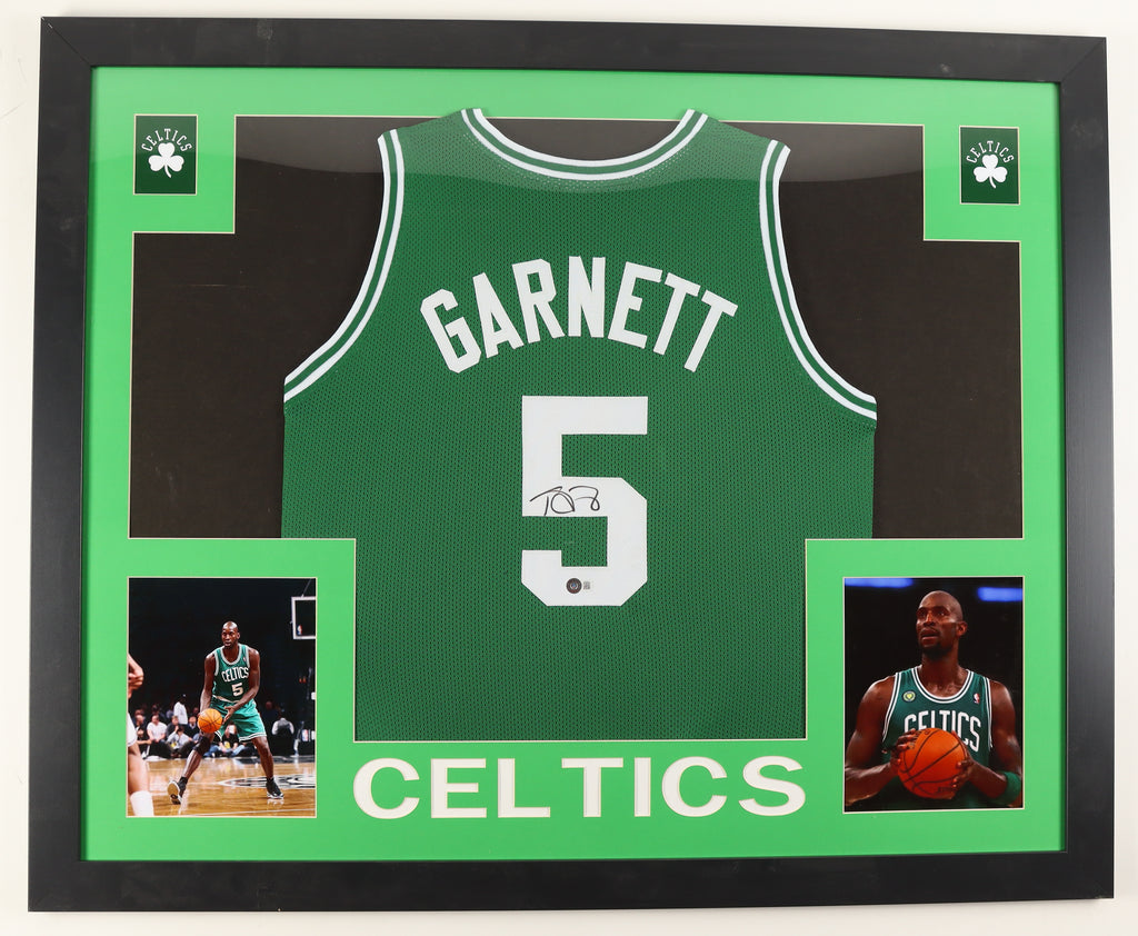 Authentic Kevin Garnett Autographed Custom Framed Jersey Display Beckett COA