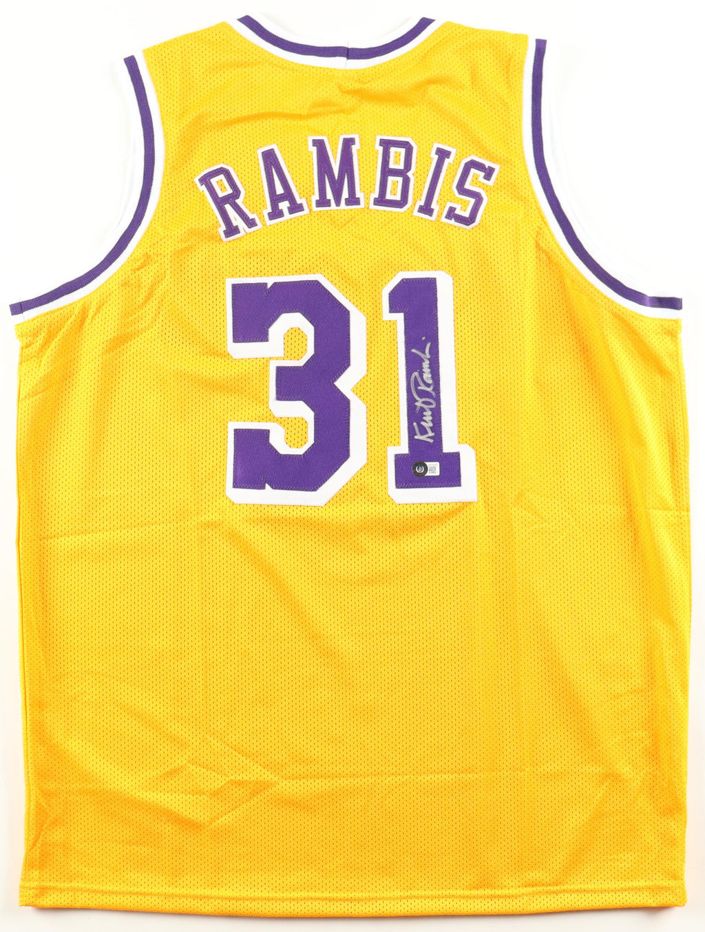 Kurt Rambis Autographed Basketball Jersey | Beckett Certified Signature | Los Angeles Lakers NBA Champion