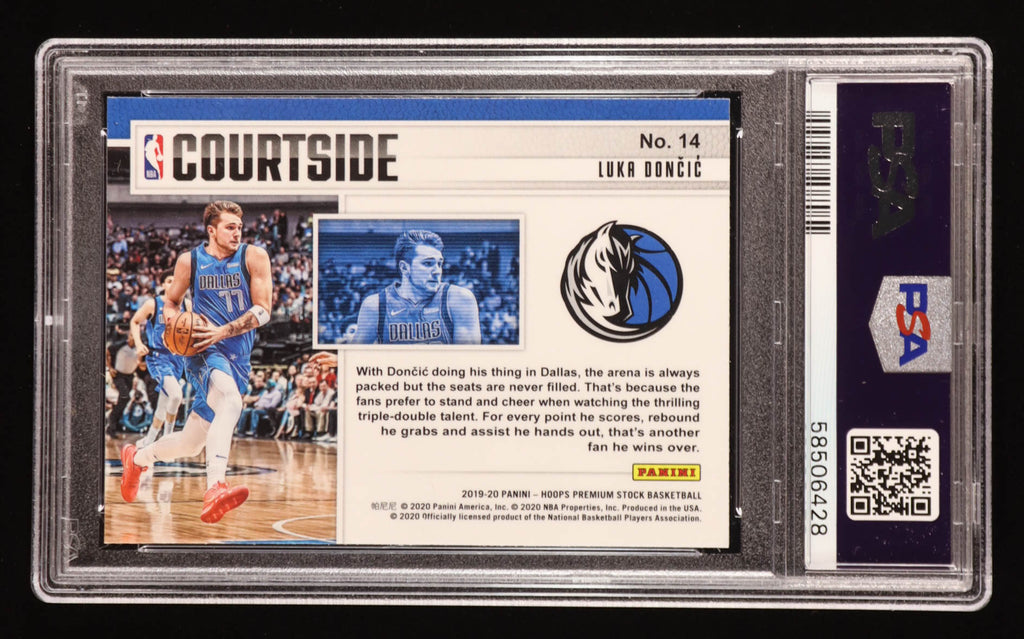 Authentic Luka Doncic 2019-20 Hoops Premium Stock Courtside 14 PSA 10 Card