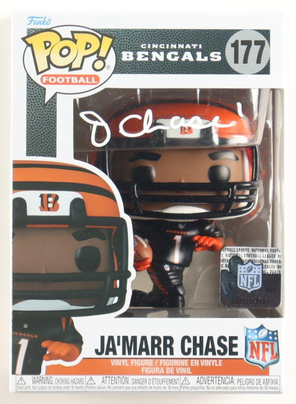 Ja’Marr Chase Autographed Cincinnati Bengals Funko Pop! #177 | Beckett Certified Signature | NFL Memorabilia