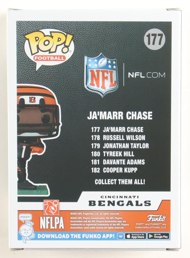 Ja’Marr Chase Autographed Cincinnati Bengals Funko Pop! #177 | Beckett Certified Signature | NFL Memorabilia