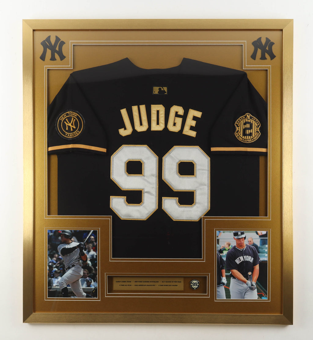 Aaron Judge Custom Framed Jersey Display with Uniform Pin & Name Plaque