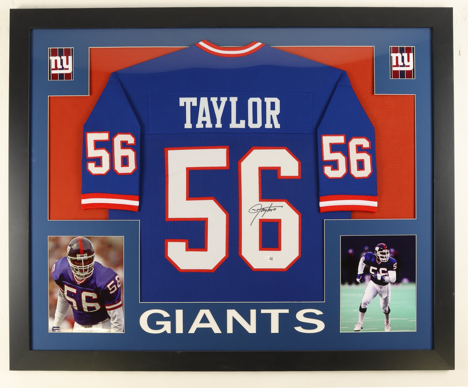 Lawrence Taylor Signed Custom Framed Jersey Display (JSA COA)