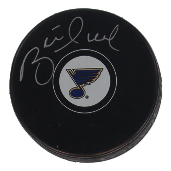 Brett Hull Autographed St. Louis Blues Logo Hockey Puck | Schwartz Certified Signature | NHL Hall of Famer