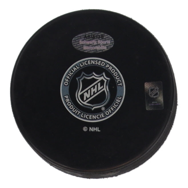 Brett Hull Autographed St. Louis Blues Logo Hockey Puck | Schwartz Certified Signature | NHL Hall of Famer