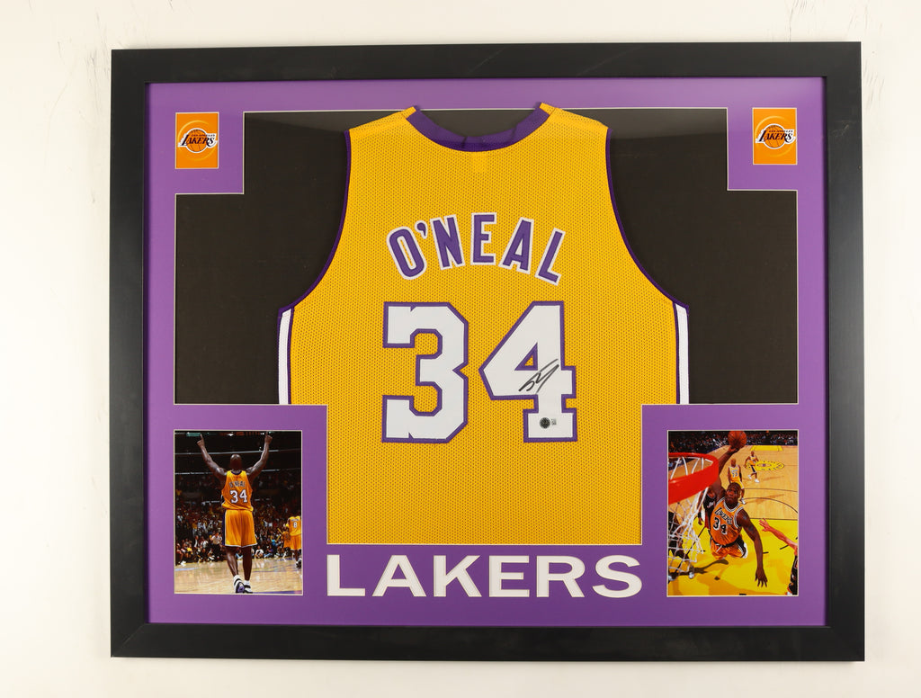 Authentic Shaquille O'Neal Autographed Custom Framed Jersey Display Beckett COA
