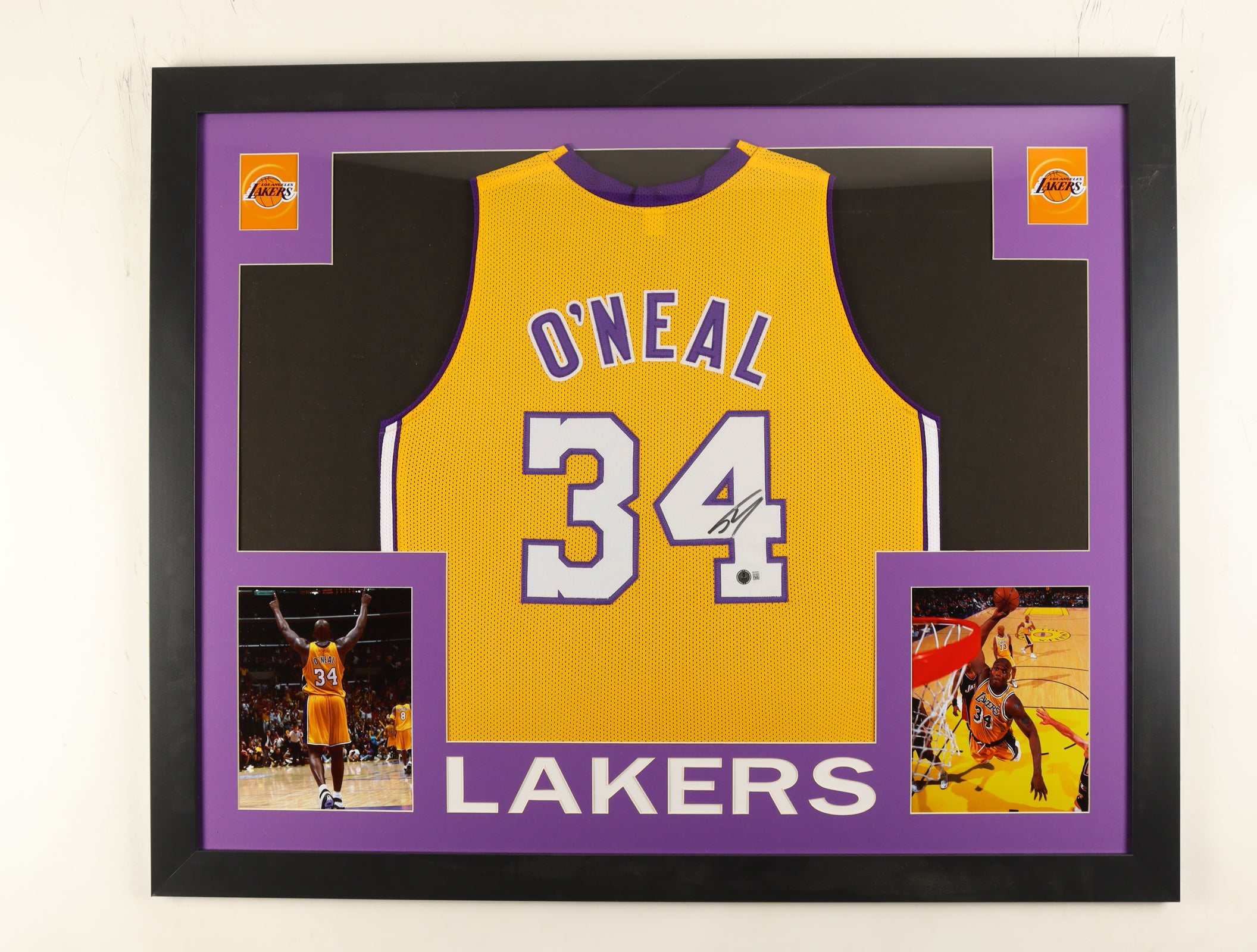 Authentic Shaquille O'Neal Autographed Custom Framed Jersey Display Beckett COA