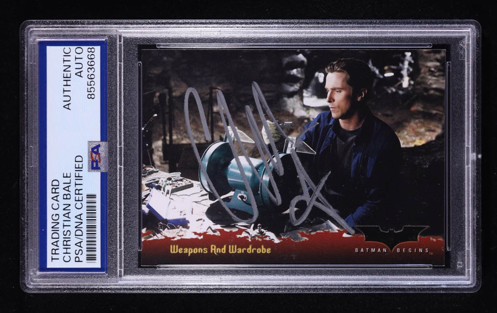 Authentic Christian Bale Autographed 2005 Topps Batman Begins Card PSA Authentic