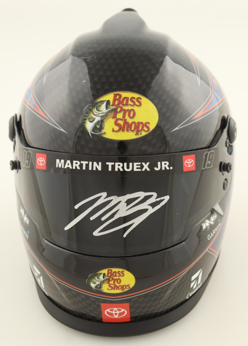 Authentic Martin Truex Jr. Autographed NASCAR Bass Pro Shops Mini Helmet PA COA