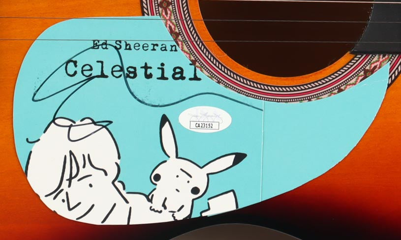 Ed Sheeran Autographed Guitar w/ Signed Custom Insert Pickguard | JSA Certified Signature | Music Memorabilia