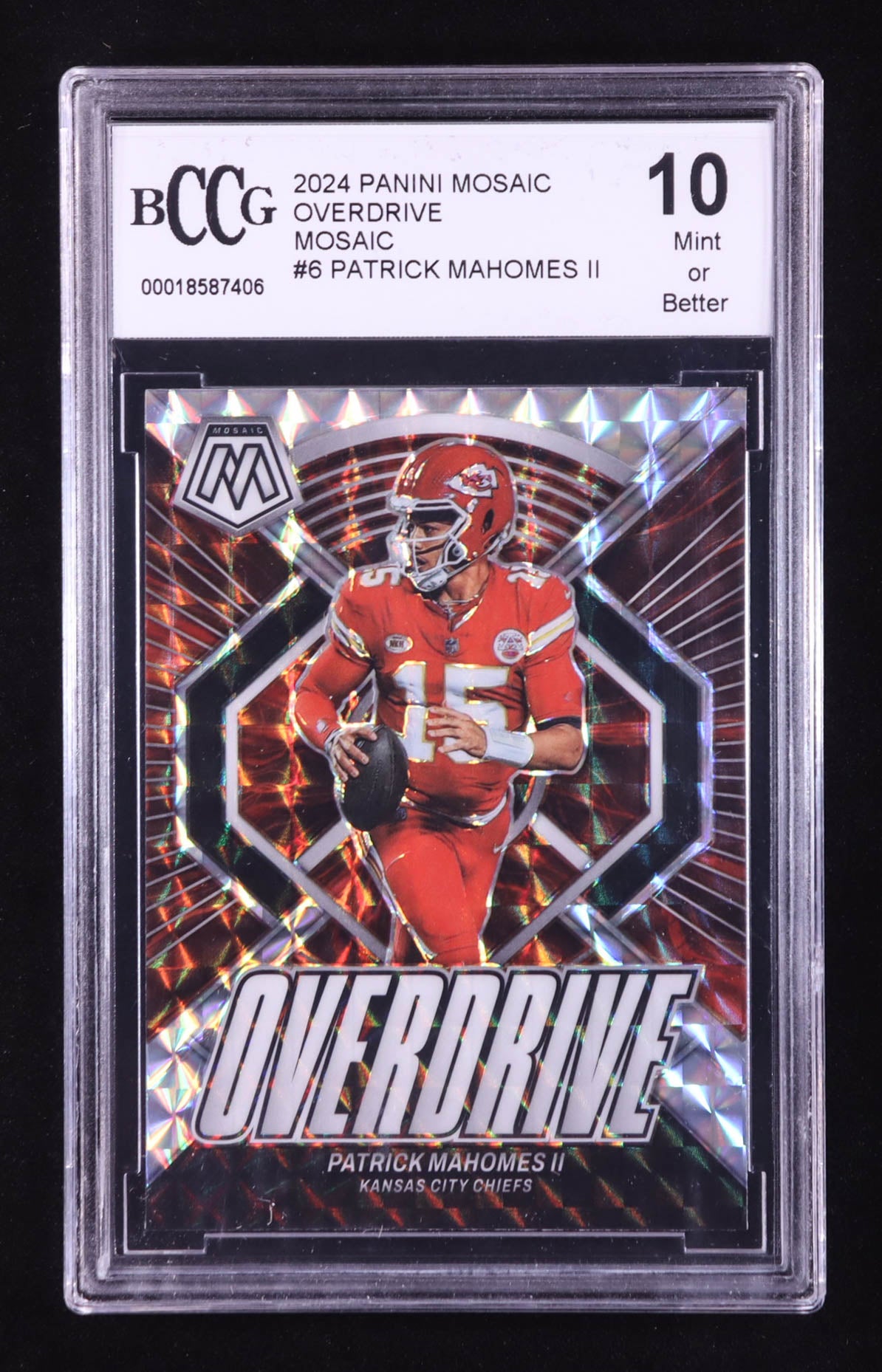 Authentic Patrick Mahomes II 2024 Panini Mosaic Overdrive Mosaic #6 BCCG 10