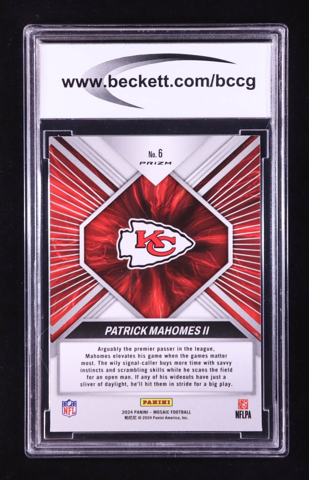 Authentic Patrick Mahomes II 2024 Panini Mosaic Overdrive Mosaic #6 BCCG 10