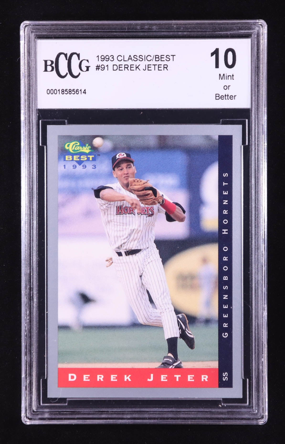 Authentic Derek Jeter 1993 Classic Best 91 BCCG 10 Rookie Card