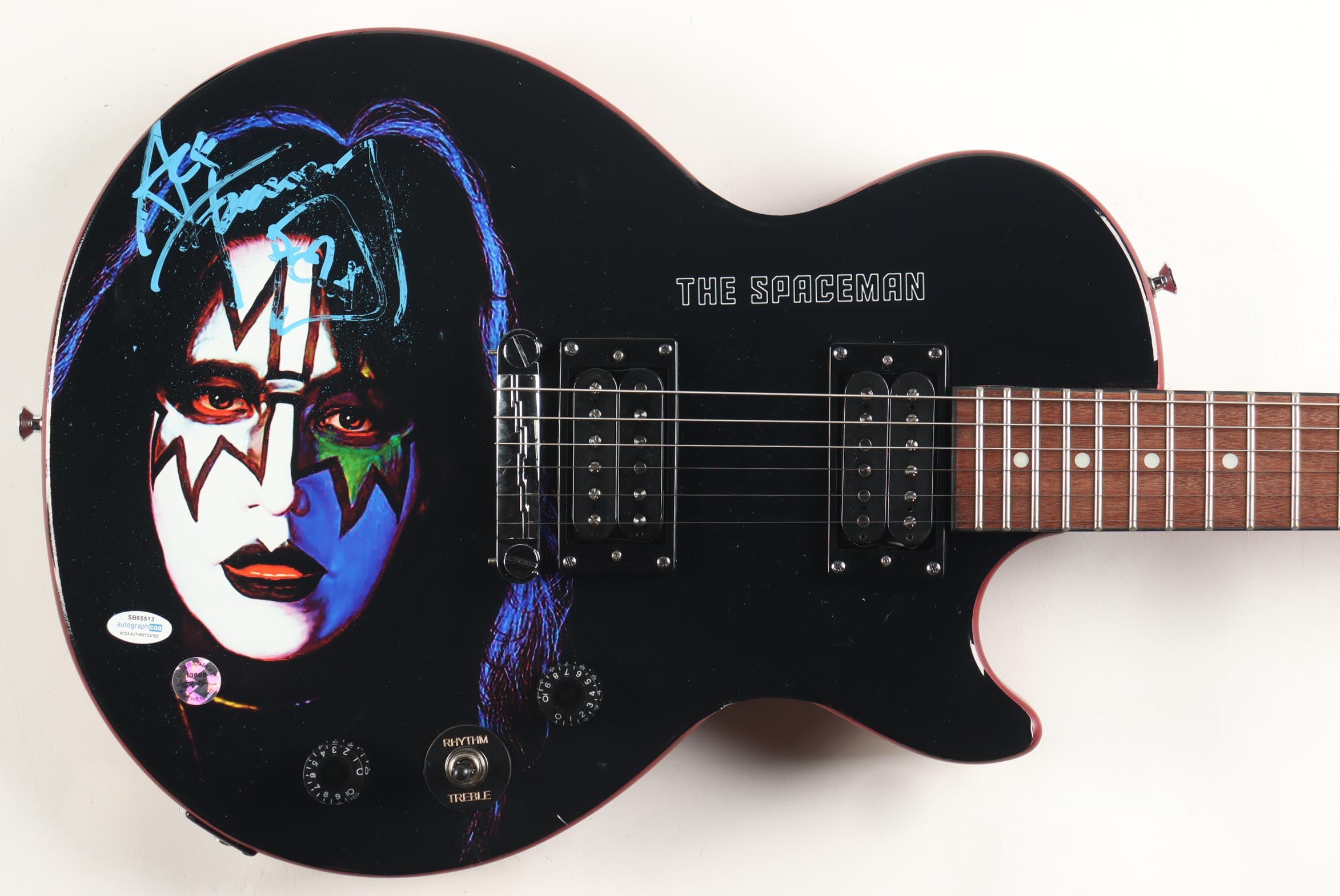 Authentic Ace Frehley Autographed Full-Size Custom Electric Guitar with Hand-Drawn Ace Sketch COA