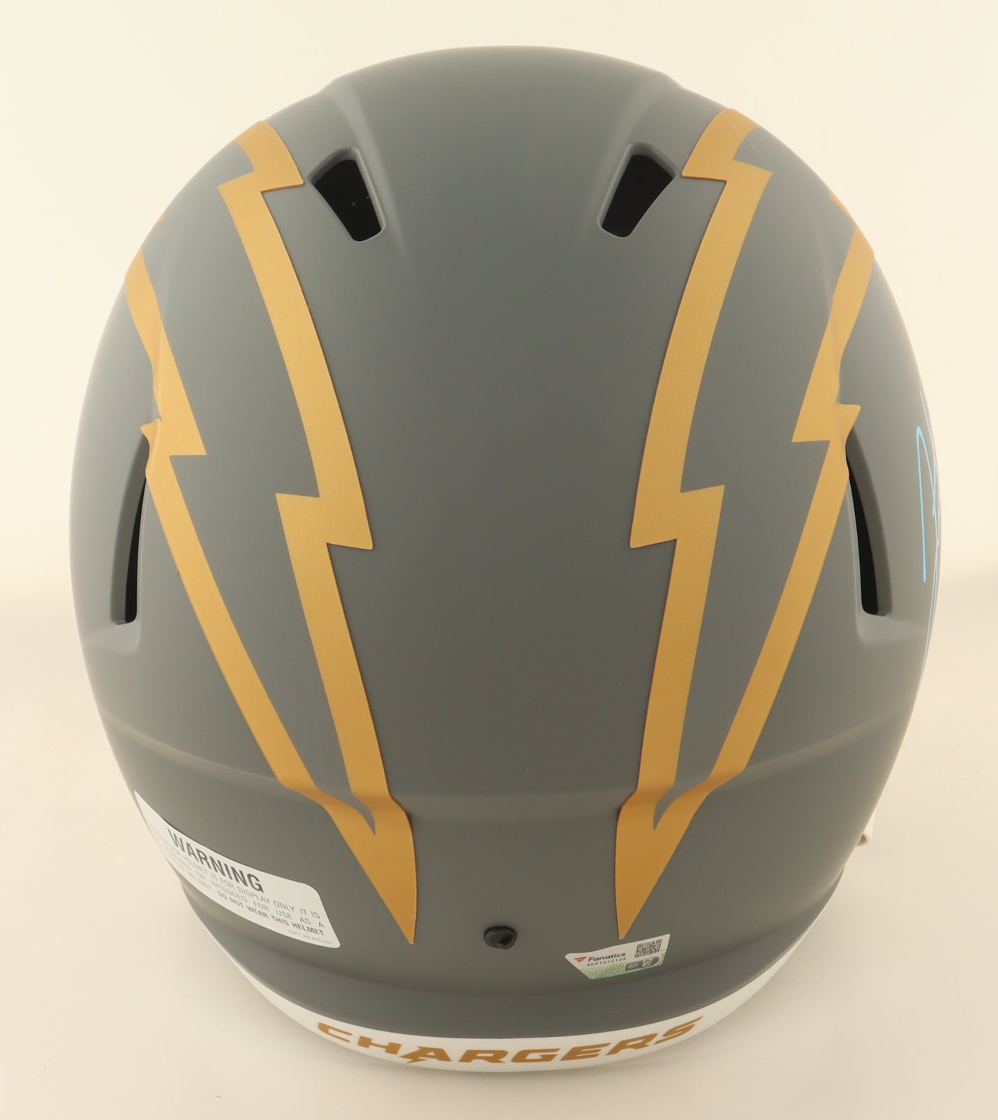 Authentic Justin Herbert Autographed Chargers Slate Full-Size Speed Helmet Fanatics COA