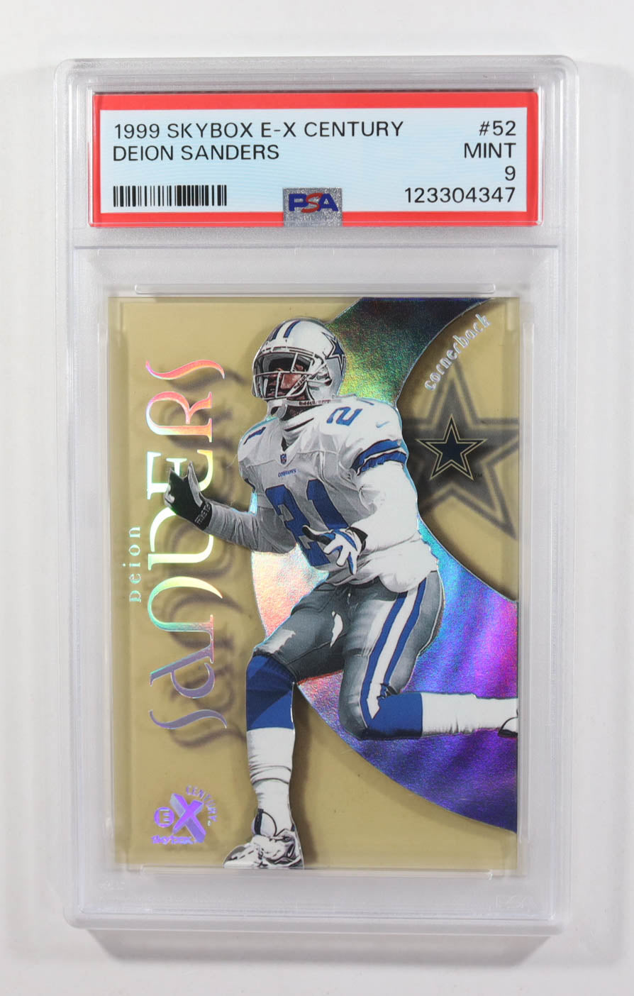 Deion Sanders 1999 E-X Century #52 | PSA 9 Mint | Hall of Fame Legend Card