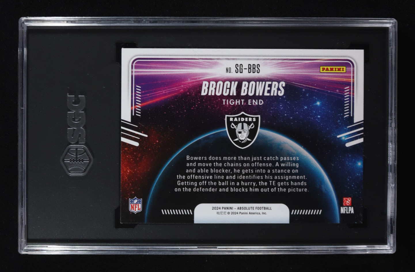 Brock Bowers 2024 Absolute Star Gazing #16 Rookie Card RC | SGC 9 Mint | NFL Collectible