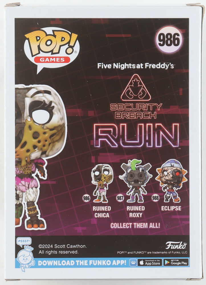 Jess Weiss Signed “Five Nights at Freddy’s” Ruined Chica #986 Funko Pop! – Inscribed “Chica” (JSA COA)