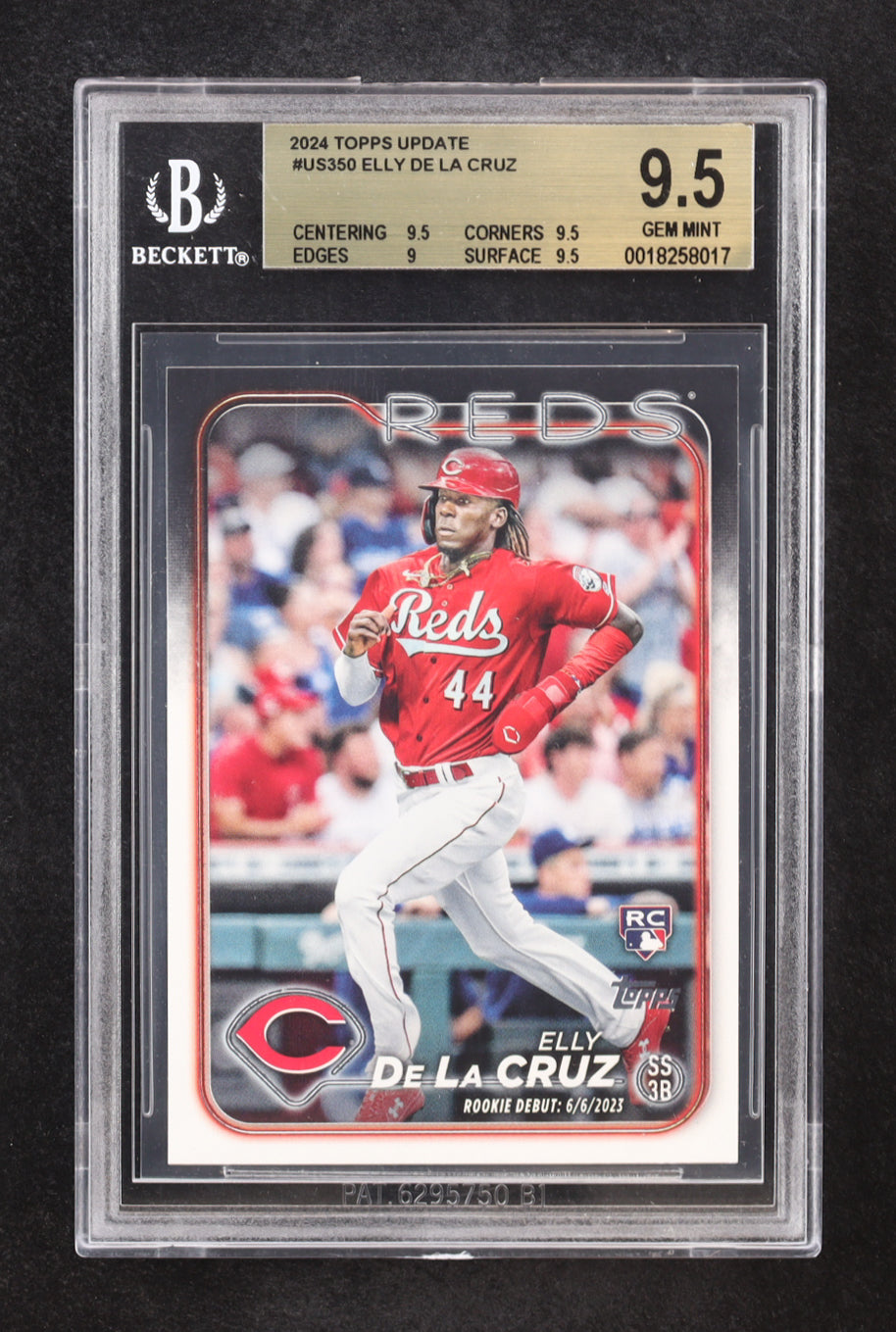 Authentic Elly De La Cruz 2024 Topps Update US350 BGS 9.5 Rookie Card