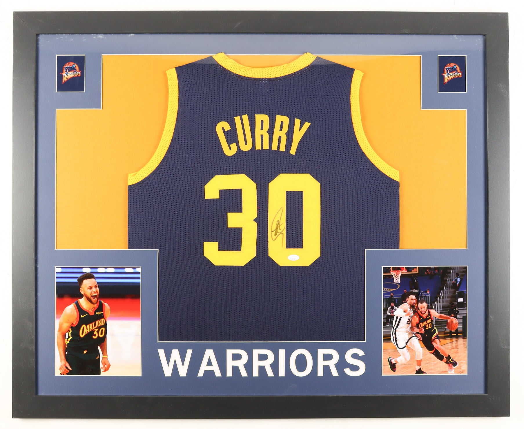 Authentic Stephen Curry Autographed Custom Framed Jersey Display JSA COA