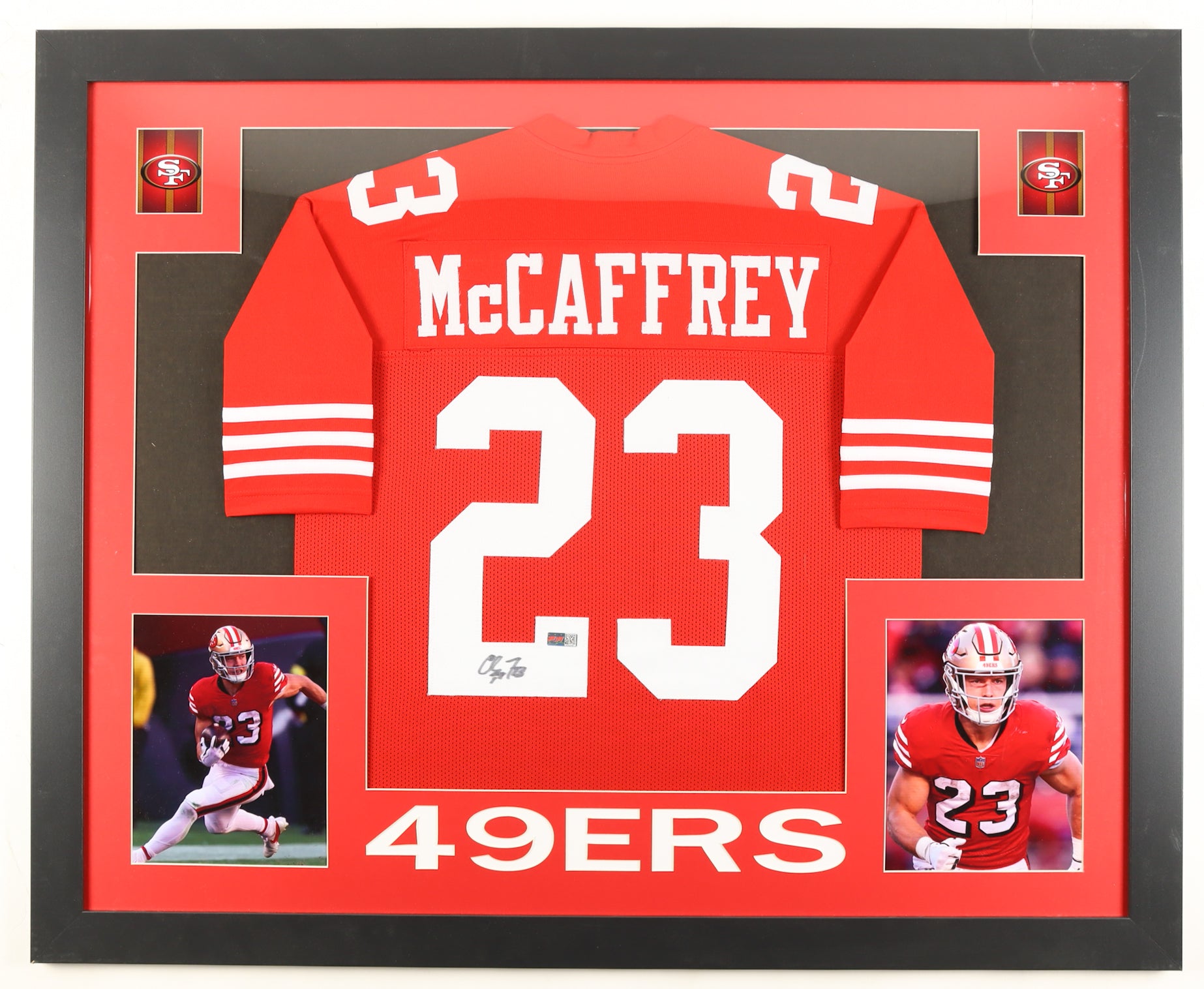 Authentic Christian McCaffrey Autographed Custom Framed Jersey Display PIA COA
