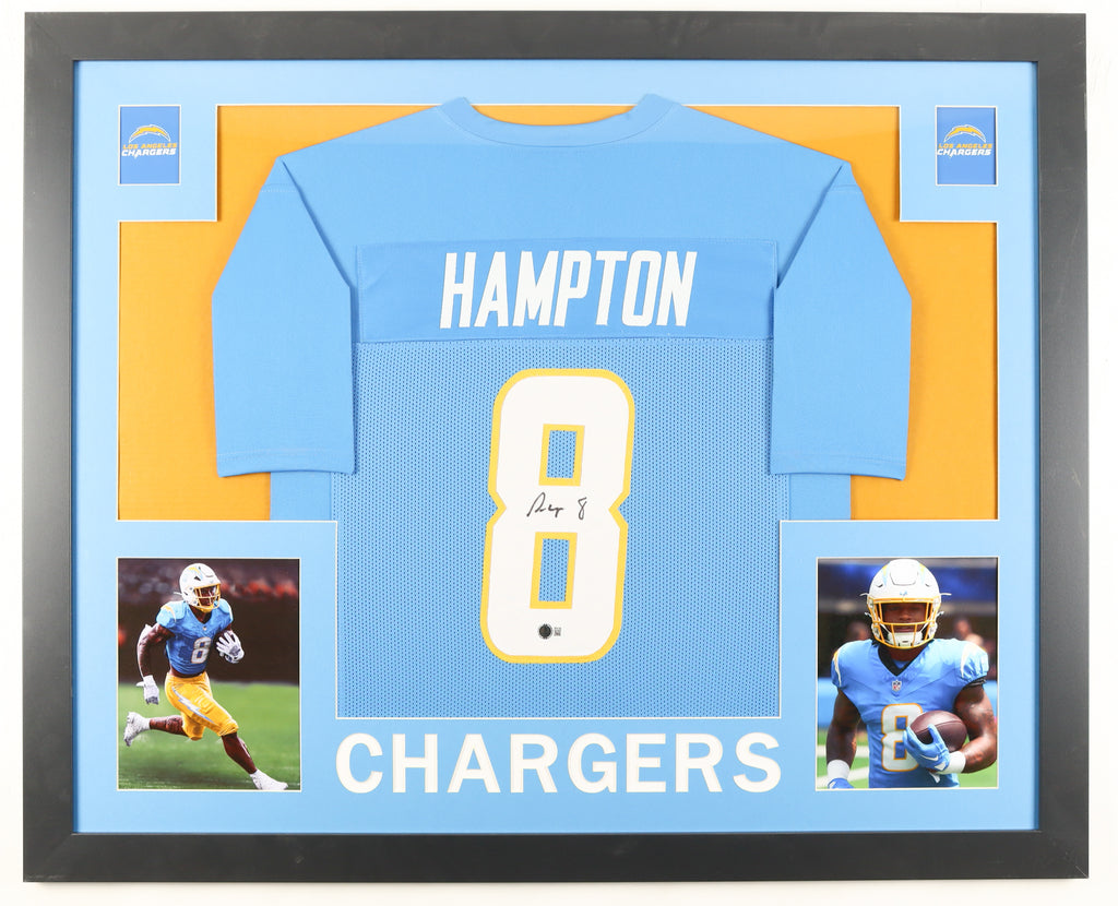 Authentic Omarion Hampton Autographed Custom Framed Jersey Display Beckett COA