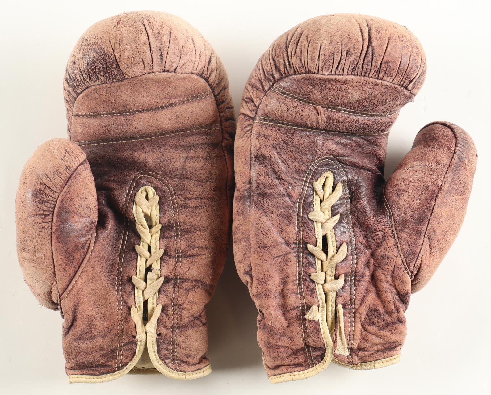 Authentic Mexican Boxing Kings Vintage Spalding Glove Set Signed by Chavez Barrera Morales JSA COA