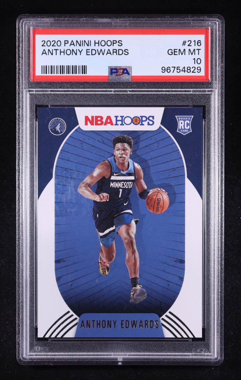 Authentic Anthony Edwards 2020-21 Hoops 216 PSA 10 Rookie Card
