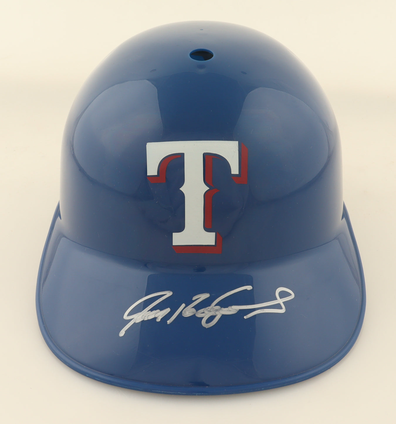 Authentic Ivan Rodriguez Autographed Rangers Full-Size Batting Helmet JSA COA