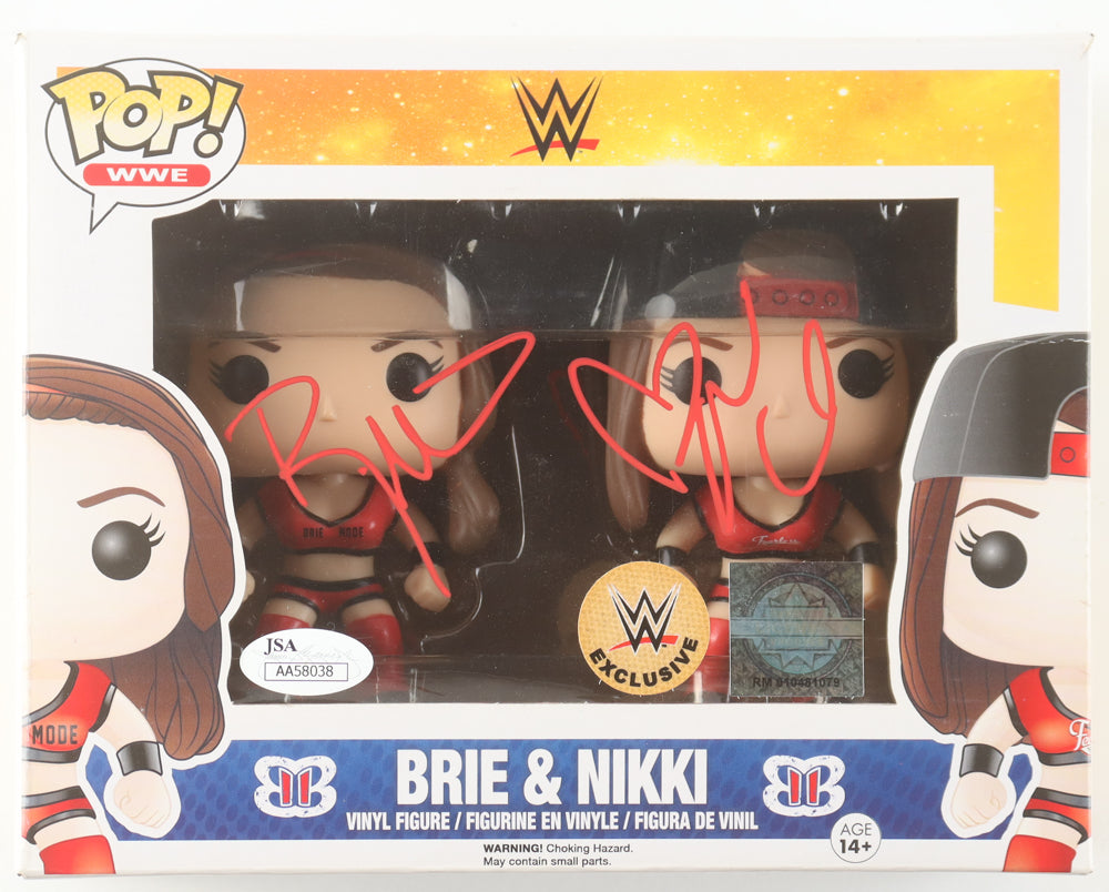 Authentic Brie Bella and Nikki Bella Autographed WWE 2 Pack Funko Pop JSA COA