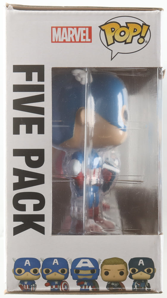 Chris Evans Autographed Captain America “Through the Ages” Funko Pop! 5-Pack | Year of the Shield | JSA Certified