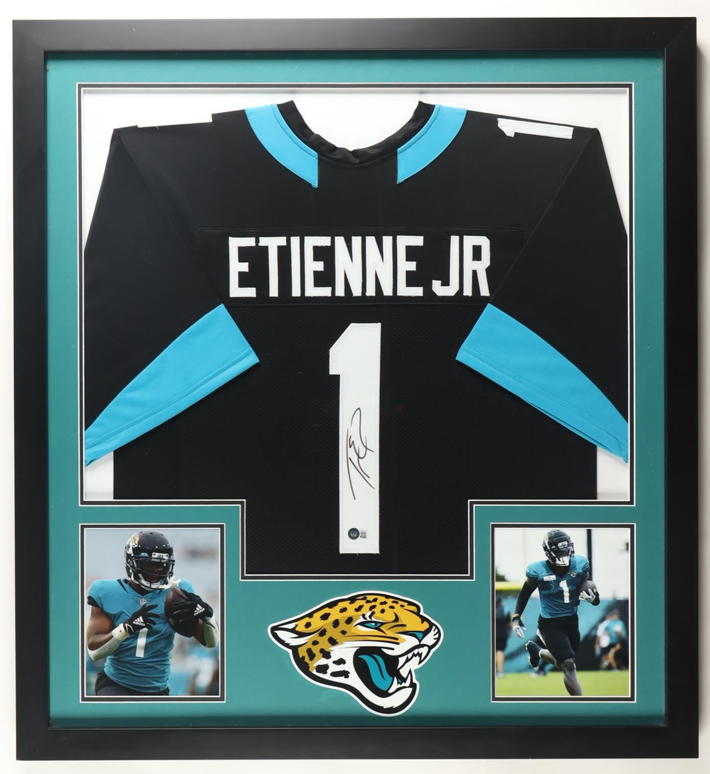 Authentic Travis Etienne Jr Autographed Custom Framed Jersey Display Beckett COA