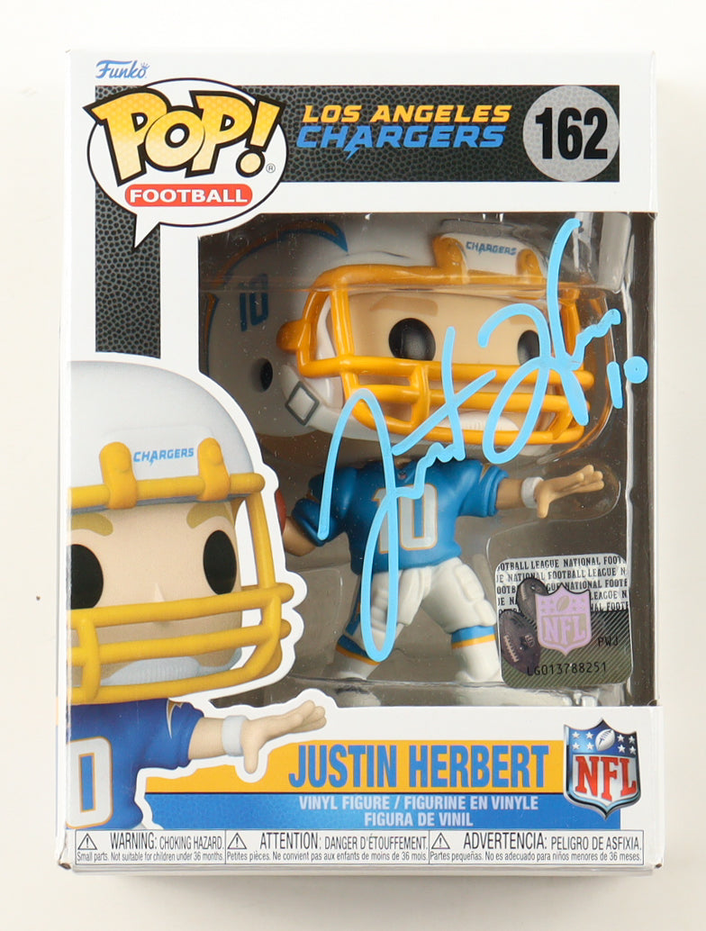 Authentic Justin Herbert Autographed Chargers 162 Funko Pop Beckett COA