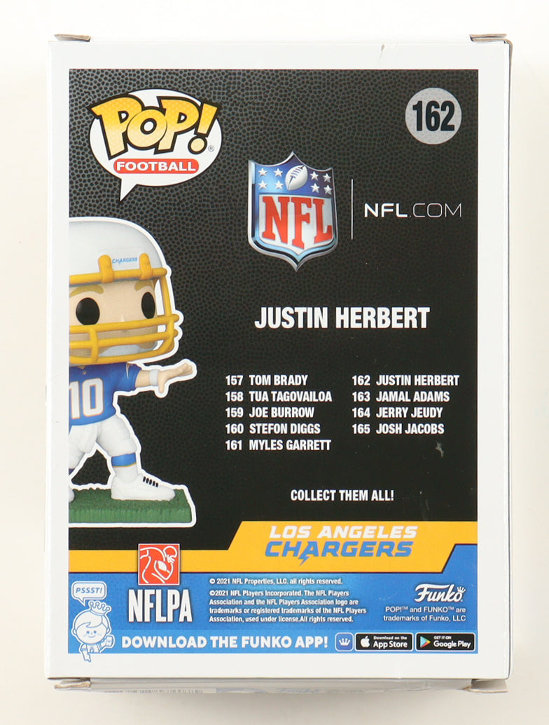 Authentic Justin Herbert Autographed Chargers 162 Funko Pop Beckett COA