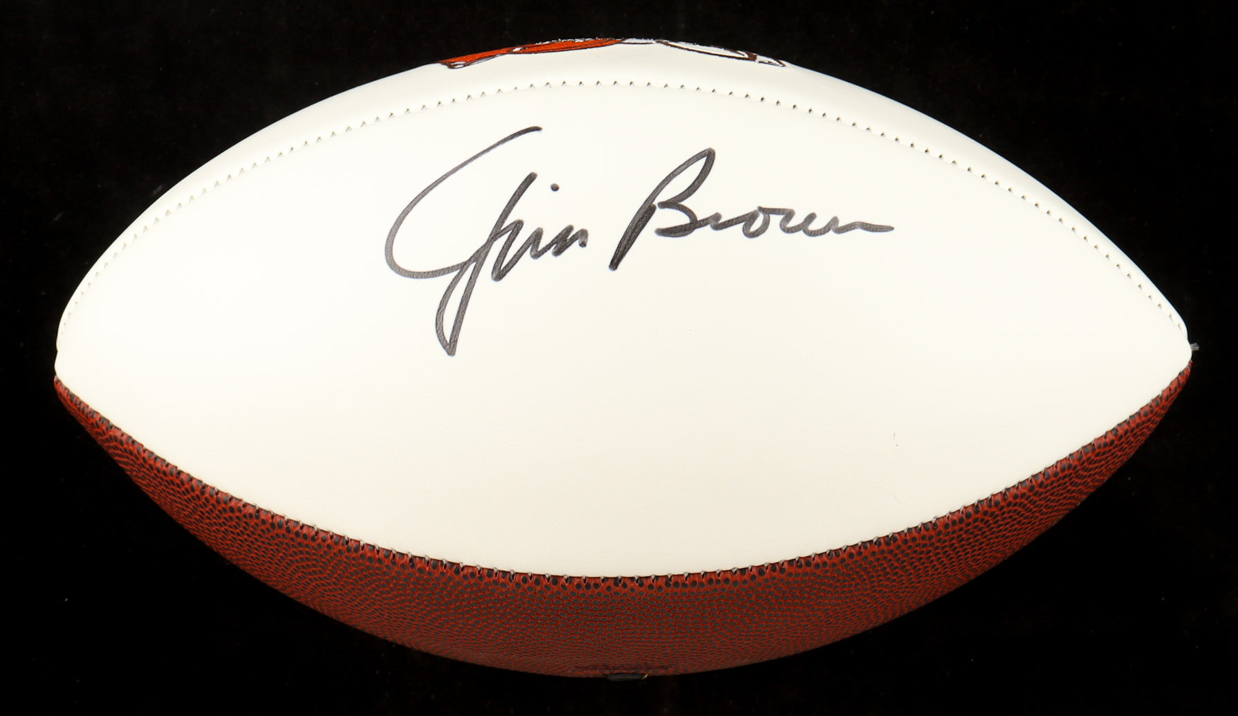 Authentic Jim Brown Autographed Browns Logo Football Schwartz COA