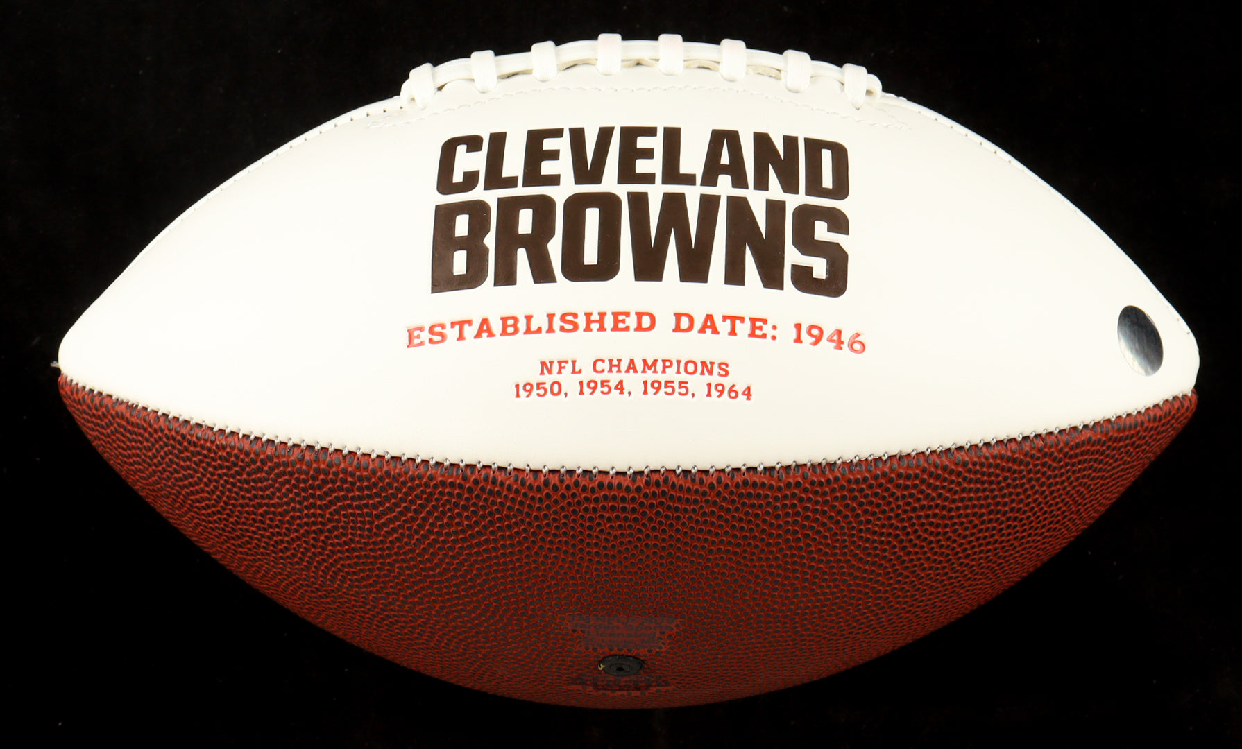 Authentic Jim Brown Autographed Browns Logo Football Schwartz COA