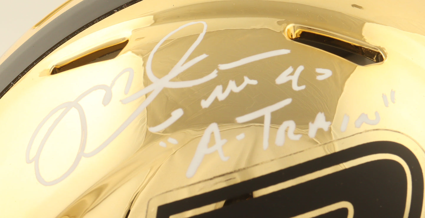 Mike Alstott Autographed Purdue Boilermakers Chrome Speed Mini Helmet | Inscribed “A-Train” | Beckett Certified