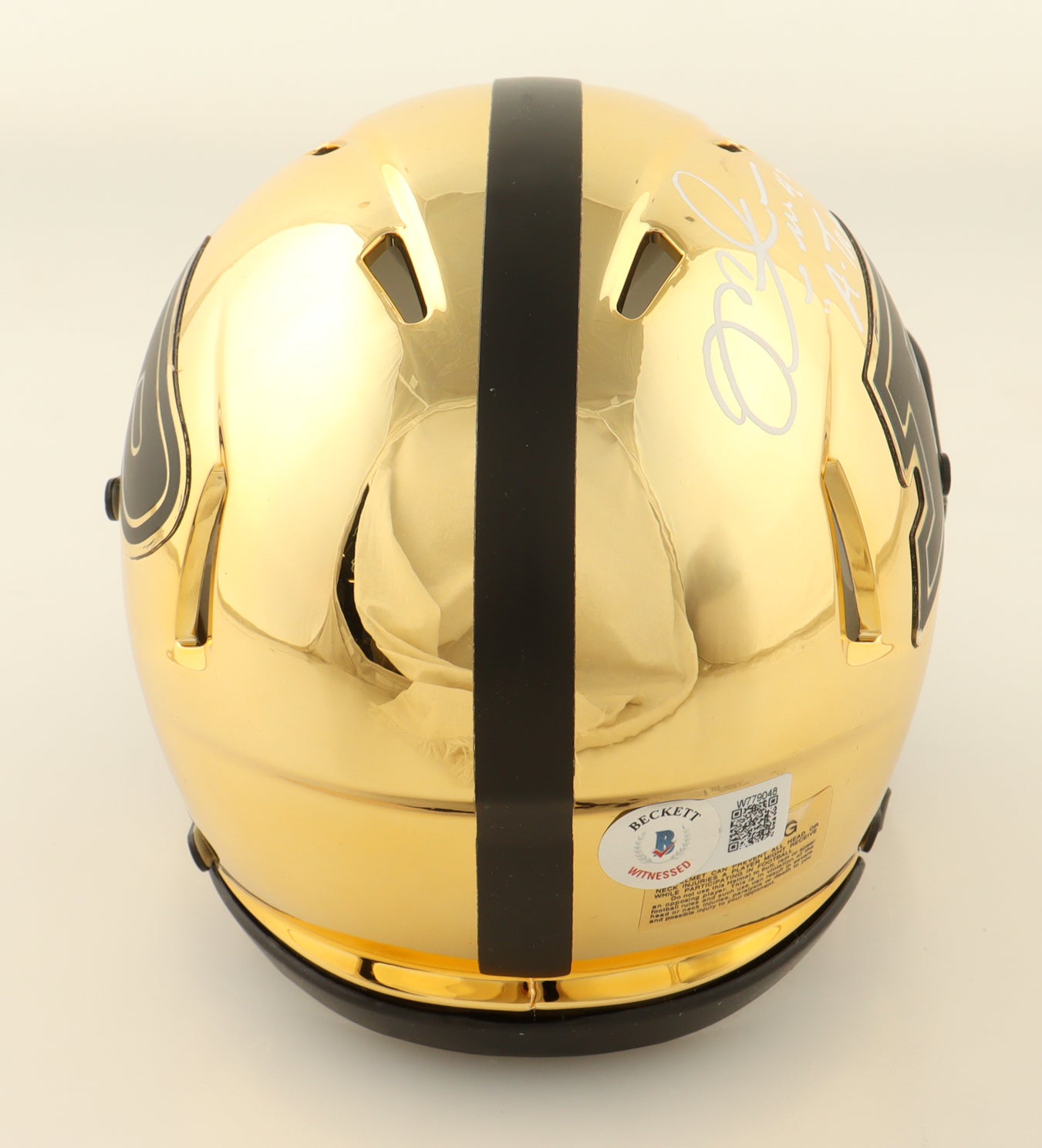 Mike Alstott Autographed Purdue Boilermakers Chrome Speed Mini Helmet | Inscribed “A-Train” | Beckett Certified
