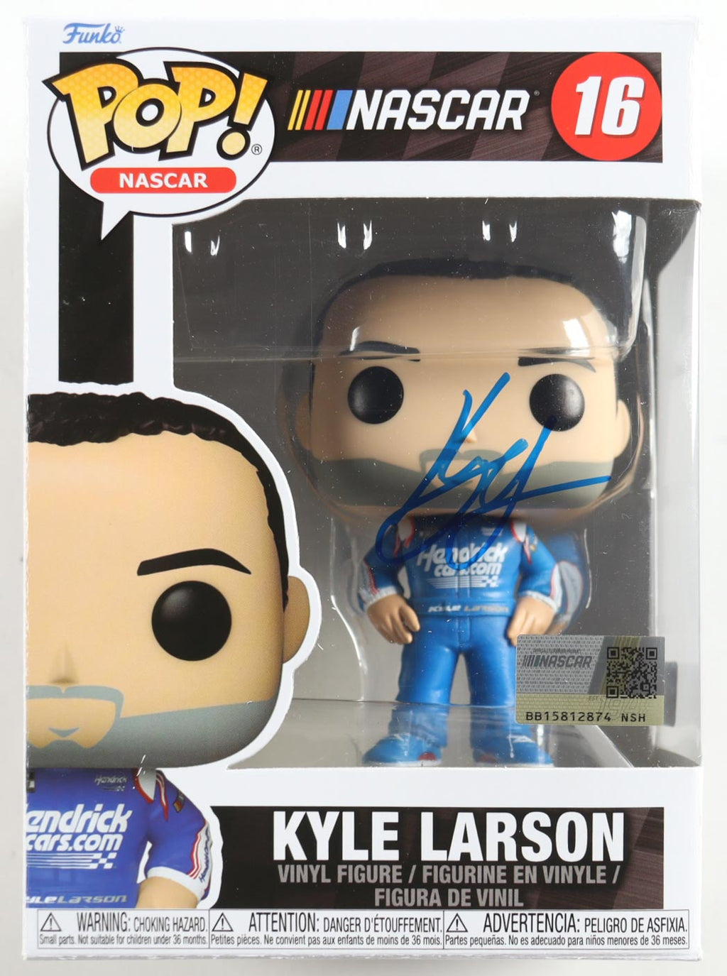 Kyle Larson Autographed NASCAR Funko Pop #16 | PA Certified Signature | Racing Memorabilia